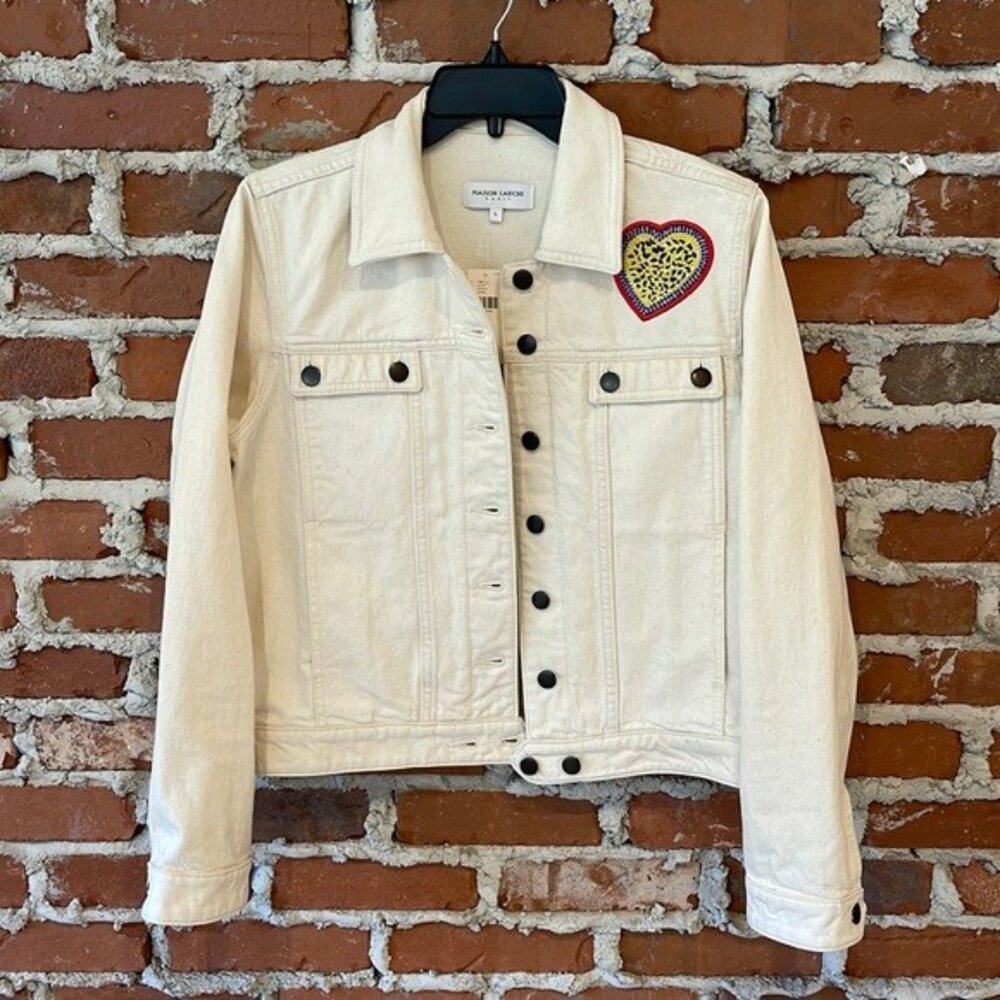Maison Labiche Ecru Heart Jacket for Anthropologie  - Size XS